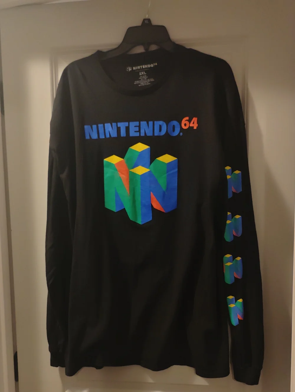 Nintendo Black Long Sleeve Retro 64 Logo Tee
